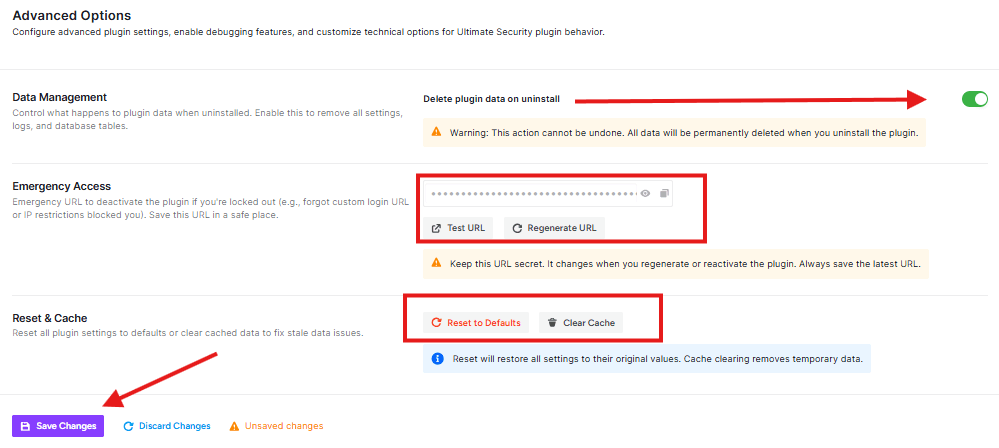 ULTIMATE SECURITY ADVANCE OPTION