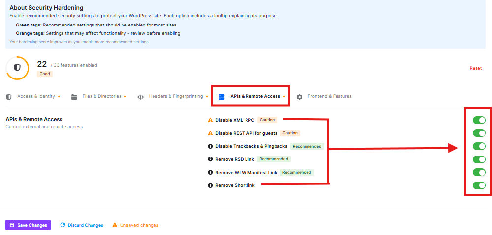 ultimate security api & remote access