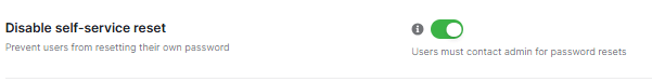 disable self service reset