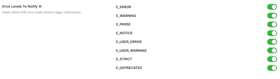 error level to notify