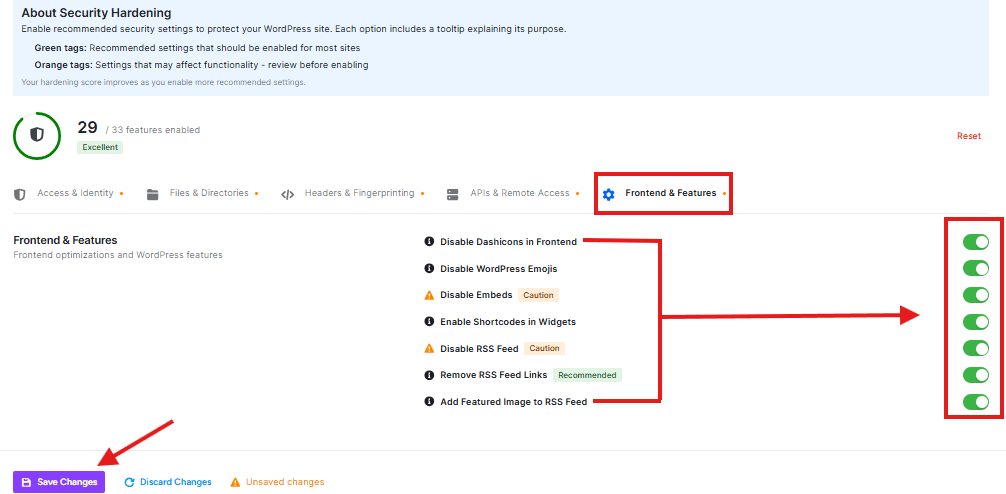 ultimate security frontend & features