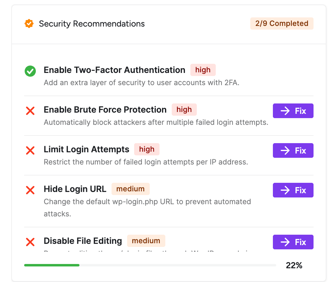 security recommendations security recommendations