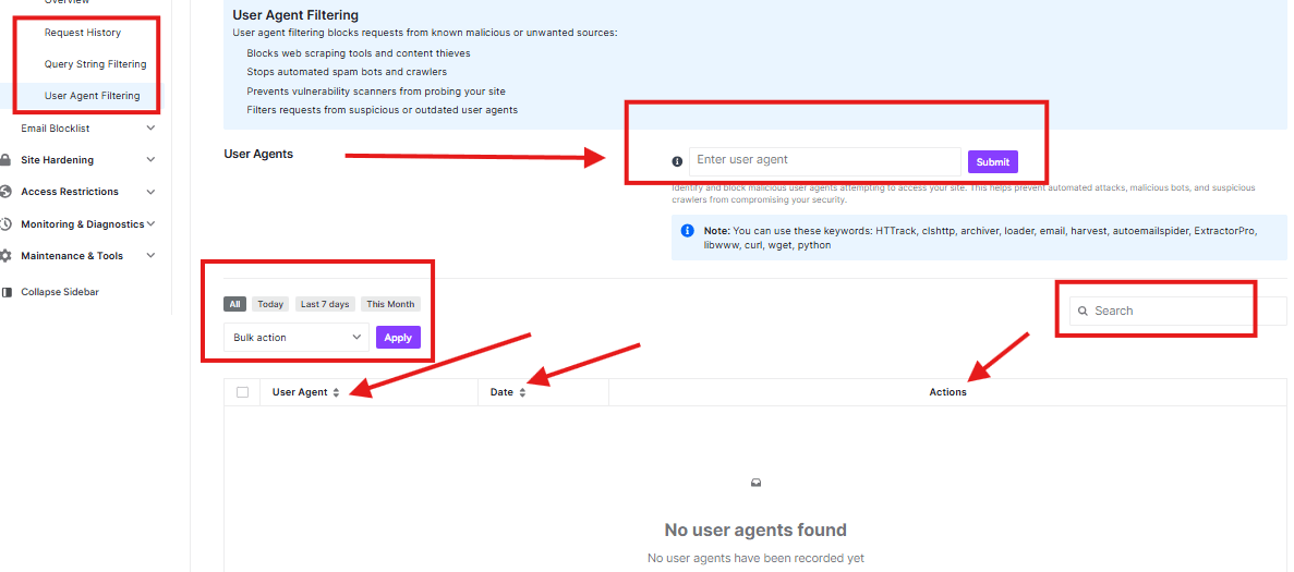 ultimate security agent filtering