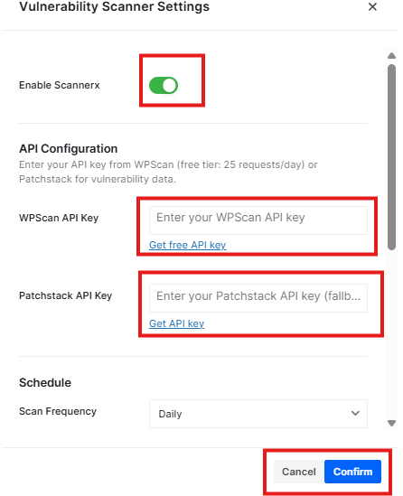 ultimate security vulnerability scan settings