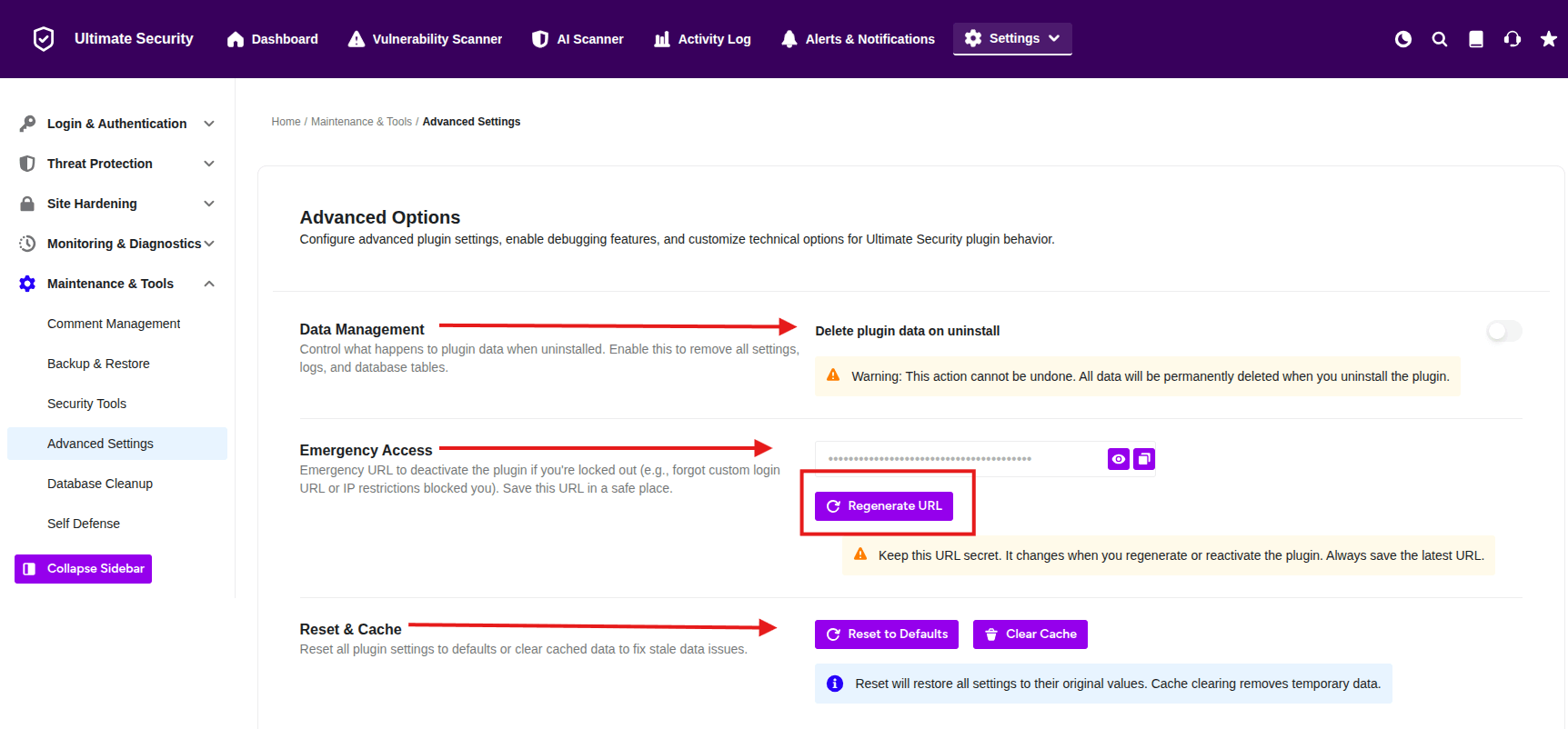 ULTIMATE SECURITY ADVANCE OPTION