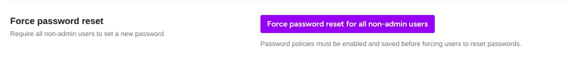 force password rest in ultimate security