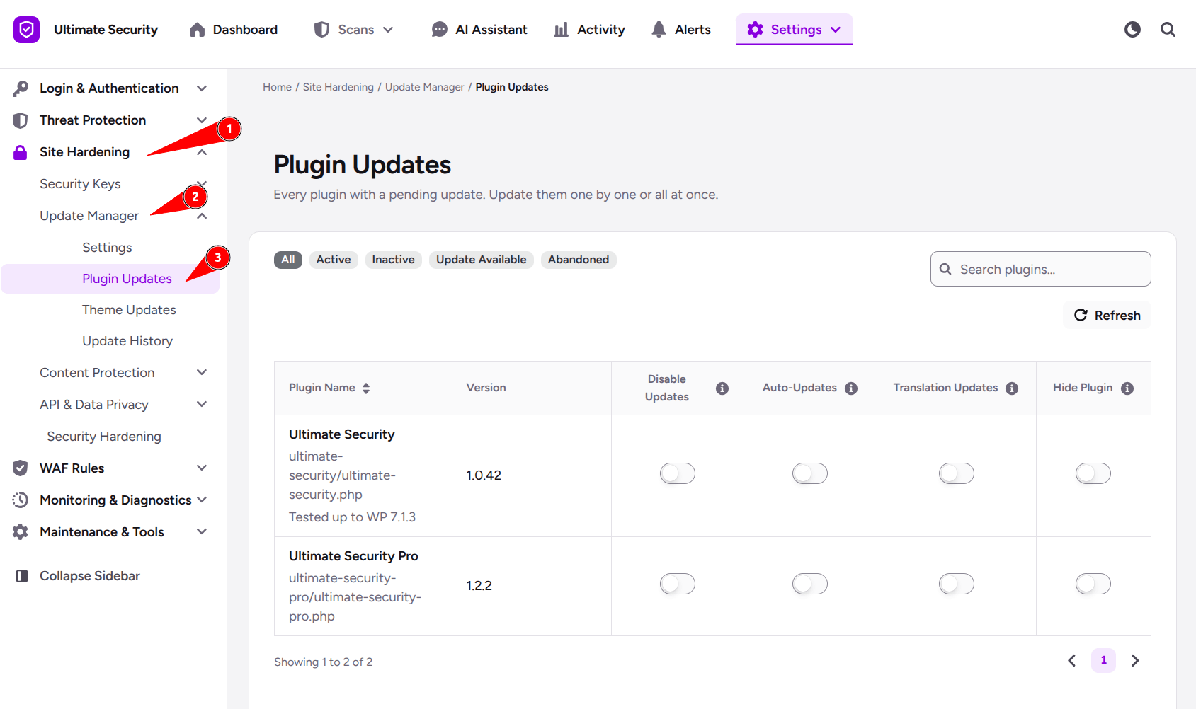 plugin update control in update manager in ultimate security.png