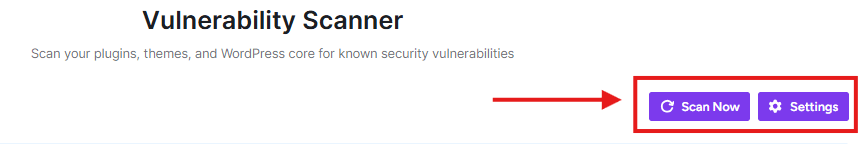 vulnerability scanner scan and setting option