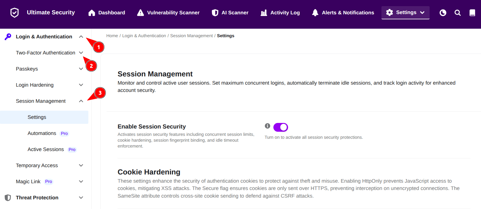 session management in ultimate security session management in ultimate security