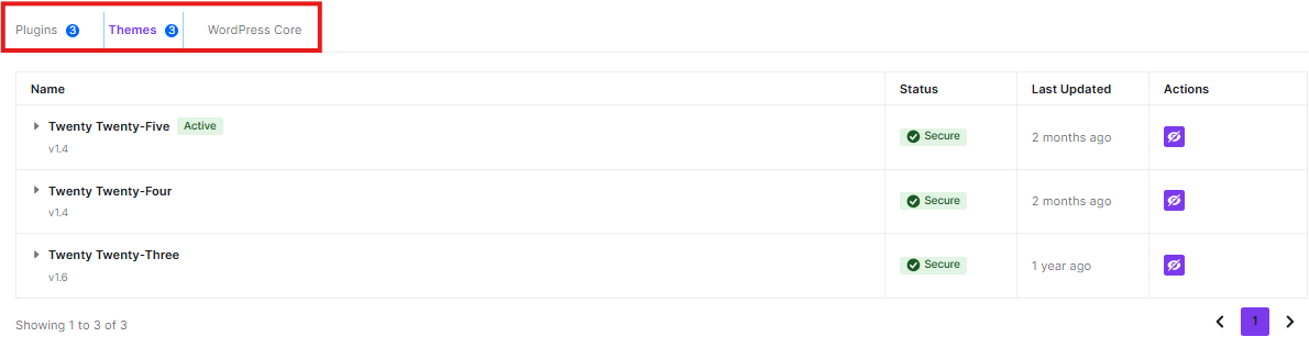 content tab of vulnerability dashboard