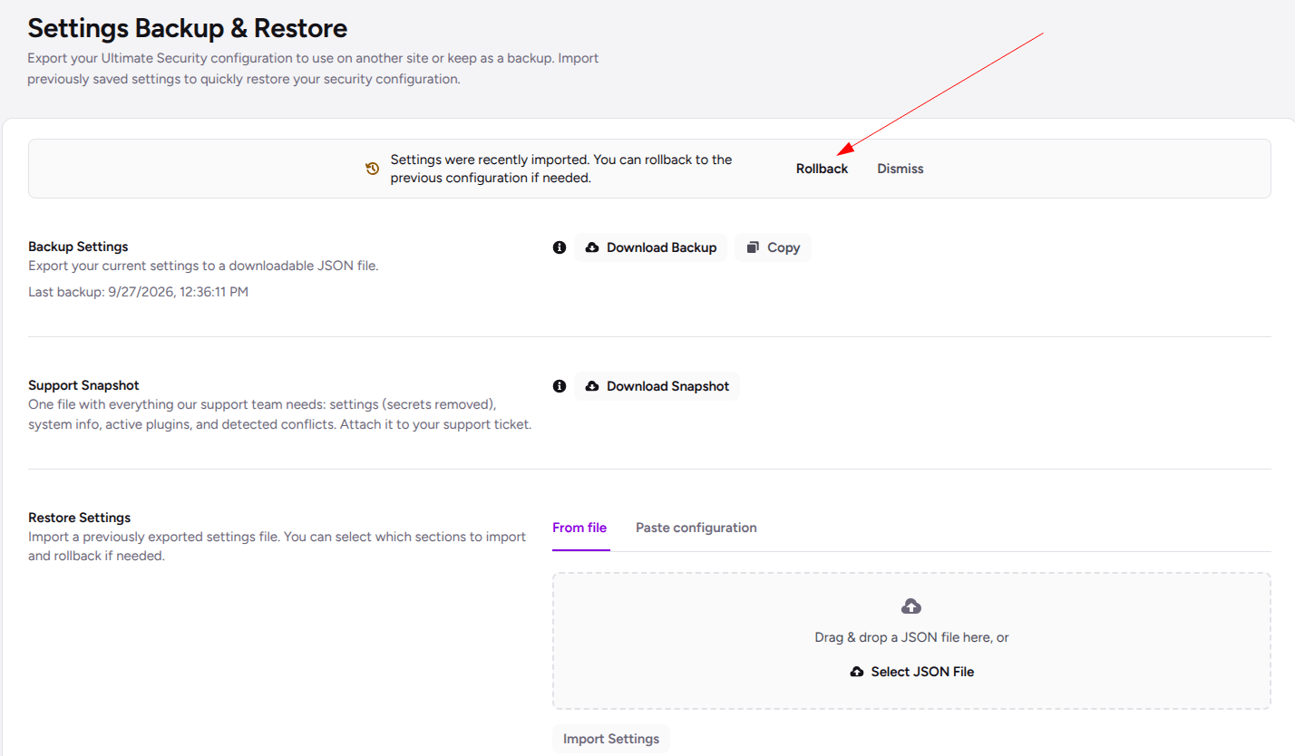 ultimate-security-backup-restore-rollback-settings-after-importing