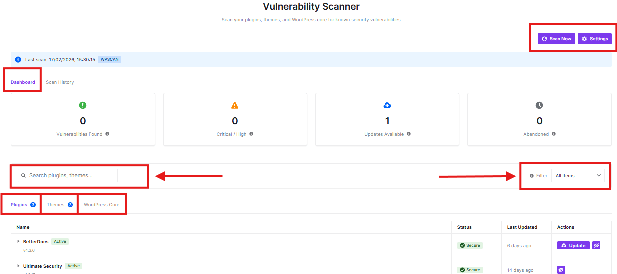vulnerability dashboard