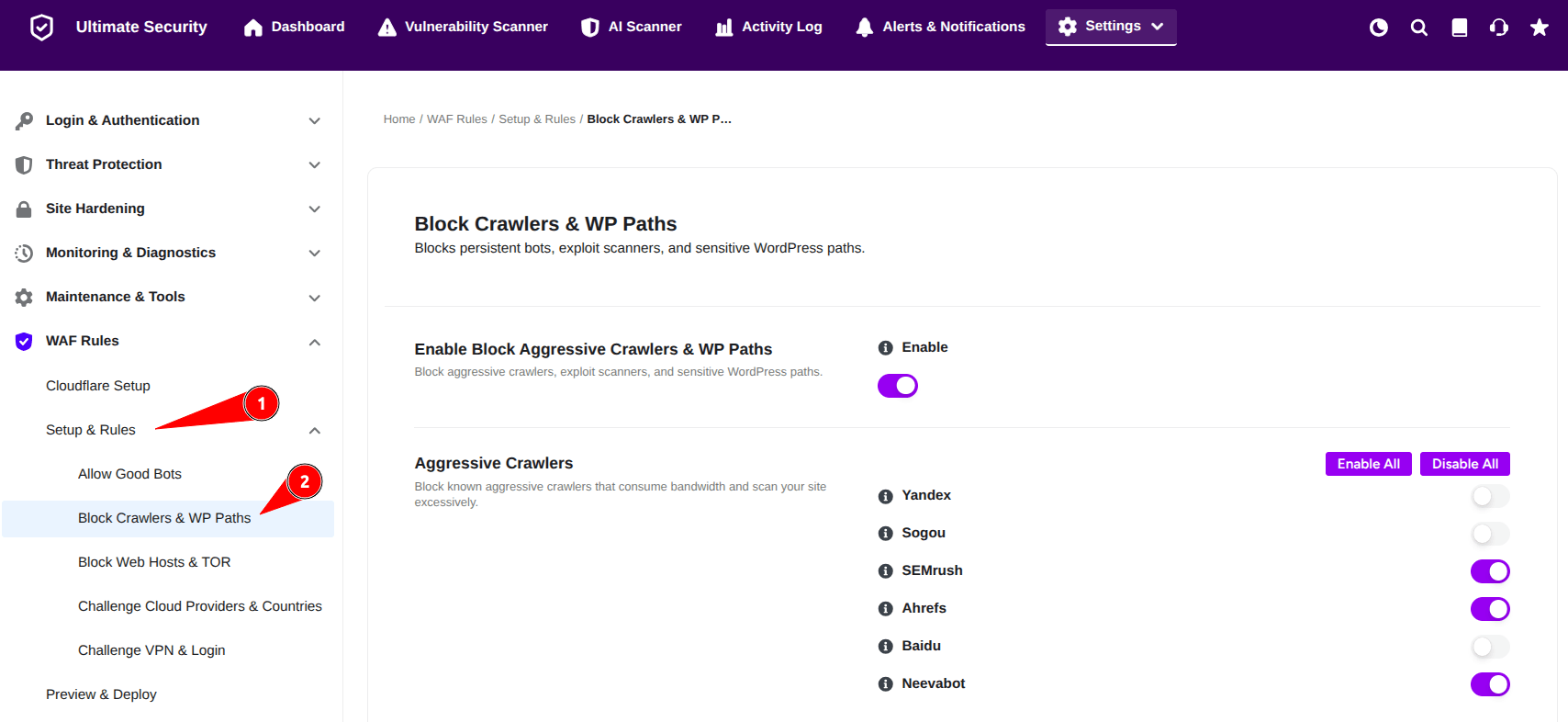 block crawlers and wp path in ultimate security waf rules block crawlers and wp path in ultimate security waf rules