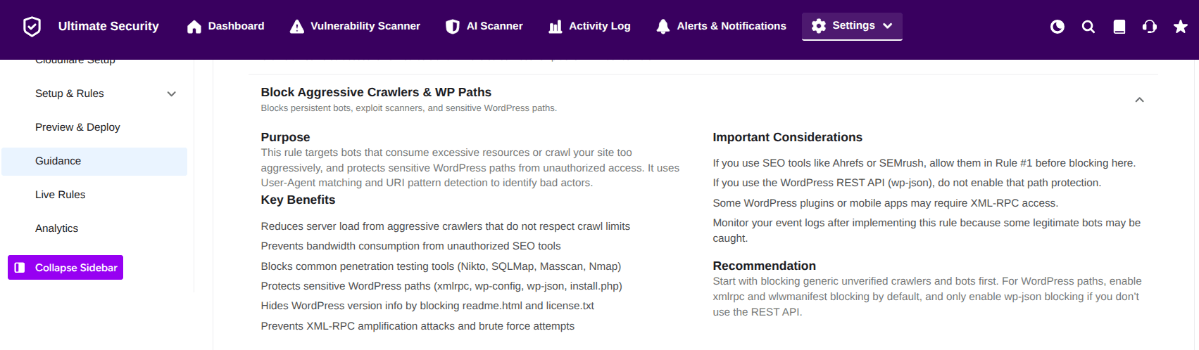 block aggressive crawlers and wp path in waf rules from ultimate security block aggressive crawlers and wp path in waf rules from ultimate security