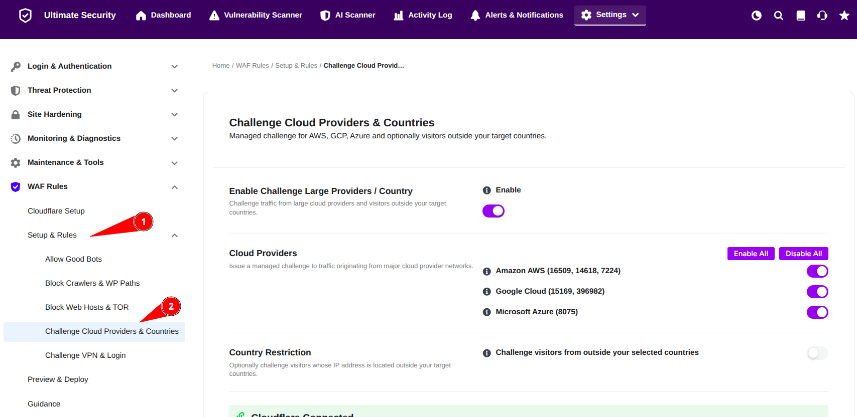 challenge cloud provider and country in waf rules using ultimate security challenge cloud provider and country in waf rules using ultimate security