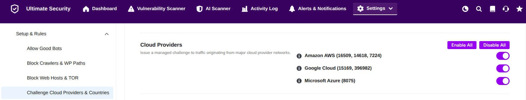 Cloud Providers in waf rules Cloud Providers in waf rules