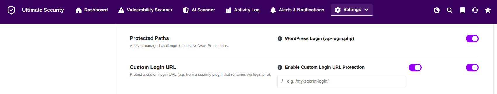 Custom Login URL Section protection using waf rules in ultimate security Custom Login URL Section protection using waf rules in ultimate security