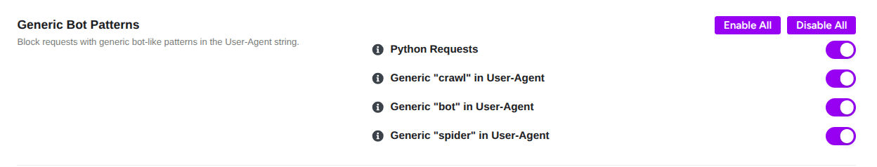 generic bot patterns in waf rules generic bot patterns in waf rules