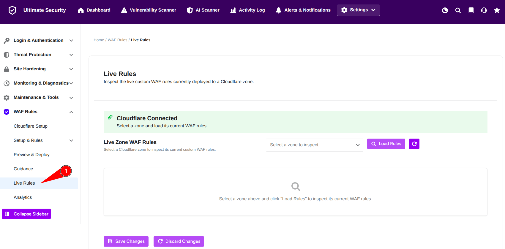 live rules in waf setting in ultimate security live rules in waf setting in ultimate security