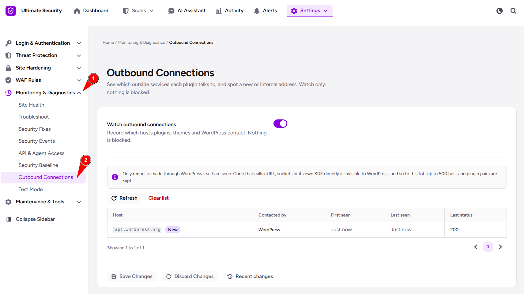 Outbound Connections in ultimate security